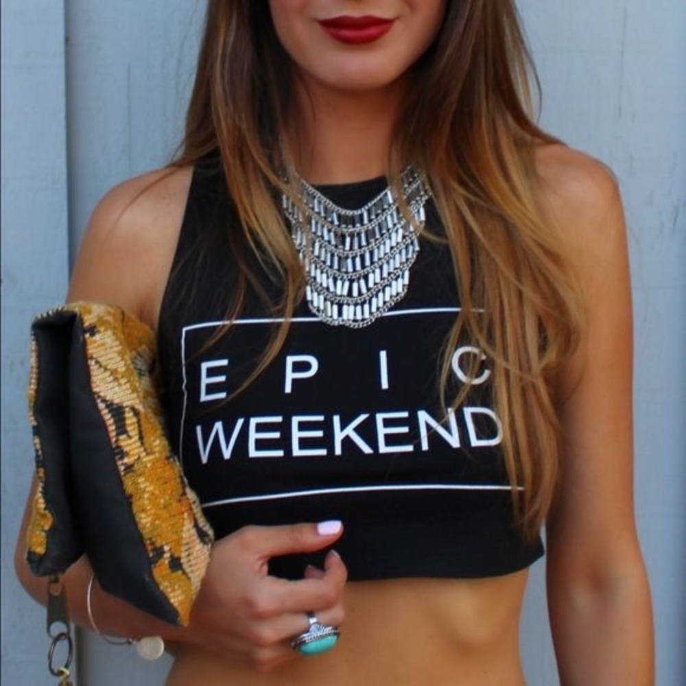 Epic Weekend Graphic Crop Top